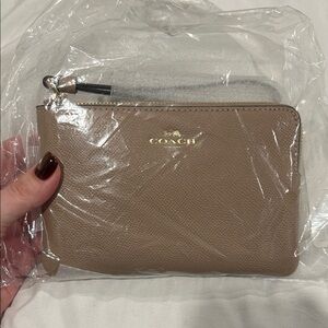 Coach Brown Leather Wristlet